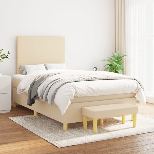 The Living Store Box spring postelja z vzmetnico krem 120x200 cm blago - Box Spring Postelja, (21514020) Slike