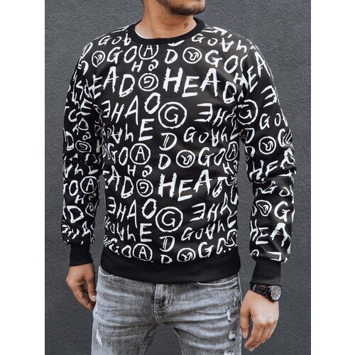 DStreet Bluza męska bez kaptura czarna Slike
