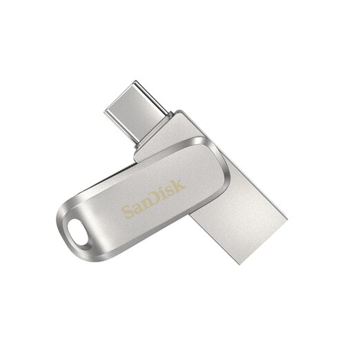 Sandisk USB C &amp;amp; USB DISK 256GB Ultra Dual LUXE, 3.1, srebrn, kovinski, branje do 150MB/s (SDDDC4-256G-G46) Slike