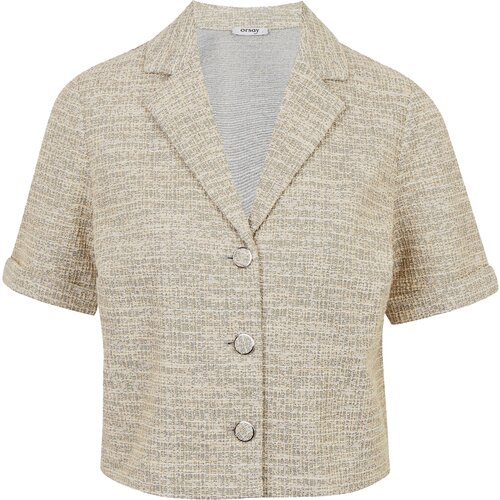 Orsay Light Brown Ladies Short-Sleeved Blouse - Ladies Cene