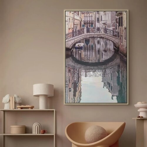 Slika - Noon in Venice (1 Part) Vertical 80x120 U prirodnom drvenom okviru Slike