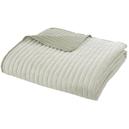 Catherine Lansfield Zeleno prešito pregrinjalo 220x230 cm Stripe – Cene