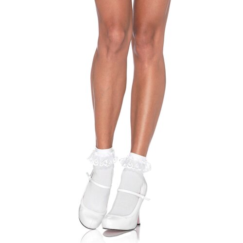 Leg Avenue Anklet with Lace Ruffle 3013 White Cene
