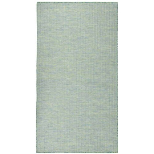 Vanjski tepih ravnog tkanja 80 x 150 cm tirkizni Slike
