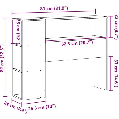 VidaXL uzglavlje sa spremi&amp;scaron;tem 75 cm od masive borovine Slike