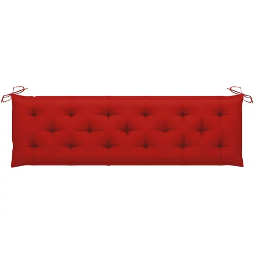 Jastuk za vrtnu klupu crveni 180 x 50 x 7 cm od tkanine