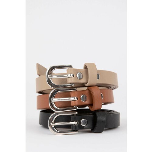 Defacto Women's Faux Leather 3-pack Dress Belt Slike