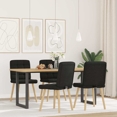 Maison Chic Jedilni stoli - Vzorci stoli 4 kosi črno blago A706, (22031792) Slike