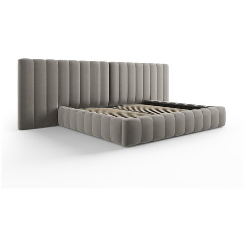 Milo Casa Sivi tapecirani bračni krevet s prostorom za pohranu s podnicom 200x200 cm Gina &amp;ndash; Slike