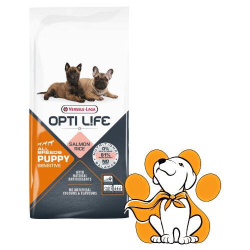 Opti Life Versele-Laga Puppy Sensitive 2.5kg, Ishrana Za Osetljive Štence, Losos Slike