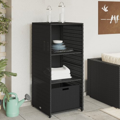 vidaXL Vrtna omara za shranjevanje črna 50x55x115 cm poli ratan Cene