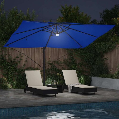  Suncobran Azurnoplava 351 x 250 x 253 cm Poliester i aluminij Slike