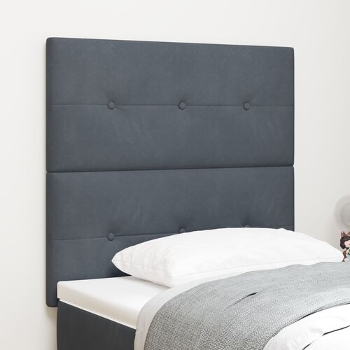 VidaXL LED Headboard Temno Siva 90 cm Žamet Slike