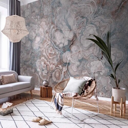  Foto tapeta - Marble Flowers - Natural Stone Structures in Pastel Colours 500x350 Premium Cene