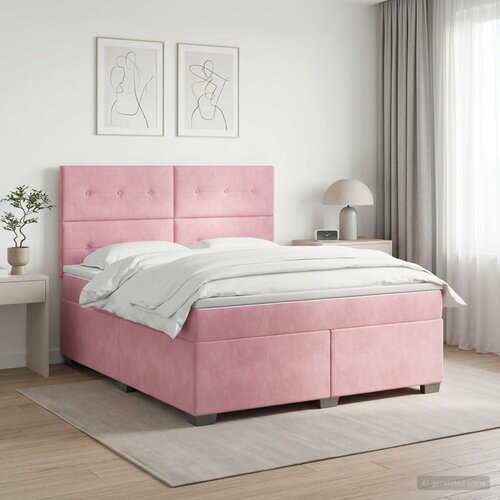 Boxspring krevet s madracem Ružičasta 160 x 200 cm Baršun Cene