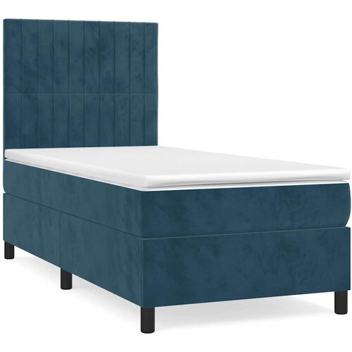 Box spring krevet s madracem tamnoplavi 90x200 cm bar&amp;scaron;unasti Slike