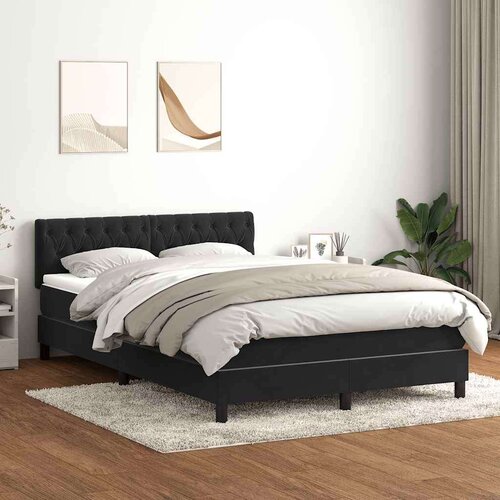 VidaXL Box spring krevet s madracem crni 160x210 cm bar&amp;scaron;unasti Slike