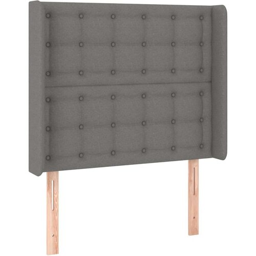  Uzglavlje s u&amp;scaron;ima tamnosivo 93x16x118/128 cm od tkanine Slike