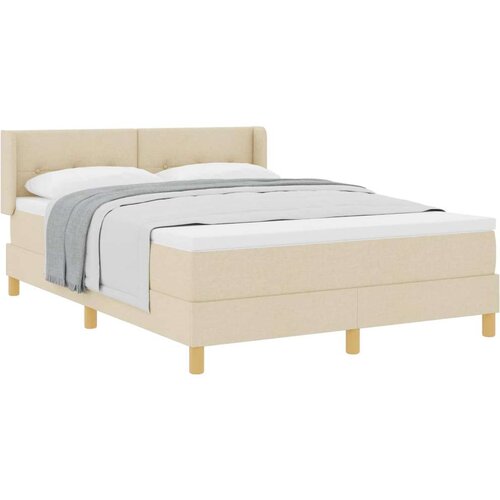 Box Postelja z vzmetnico z vzmetnico krema 200 x 160 cm Poliester, (5000142073) Cene