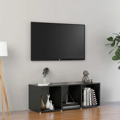 vidaXL TV omarica visok sijaj siva 107x35x37 cm iverna plošča, (20734103)