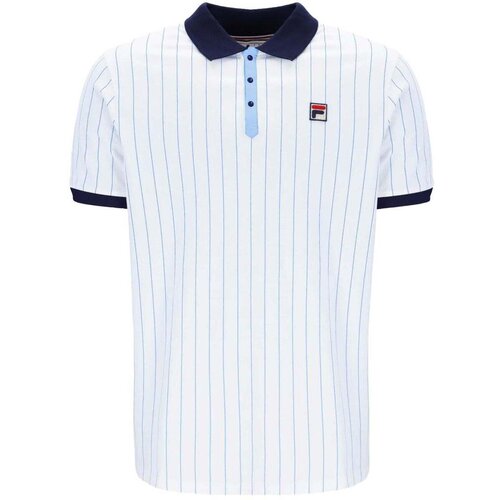 Fila BB1 Classic Striped Polo Shirt White/ Navy/Vista Blue Bijela Cijene