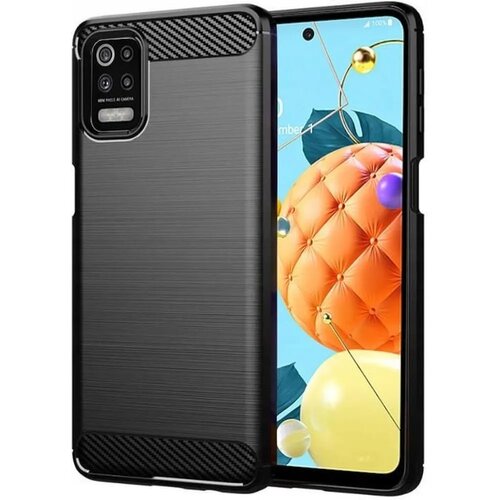  Gumijasti / gel etui Carbon za LG K52 - črni Slike