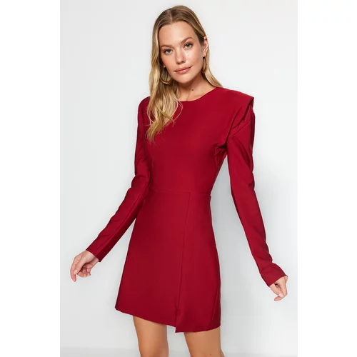 Trendyol Claret Red Crescent Woven Dress with Pads