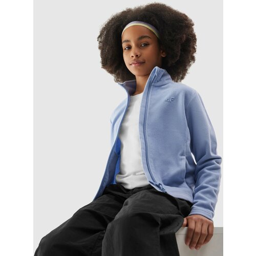 4f girls' regular fleece with stand-up collar - navy blue Slike