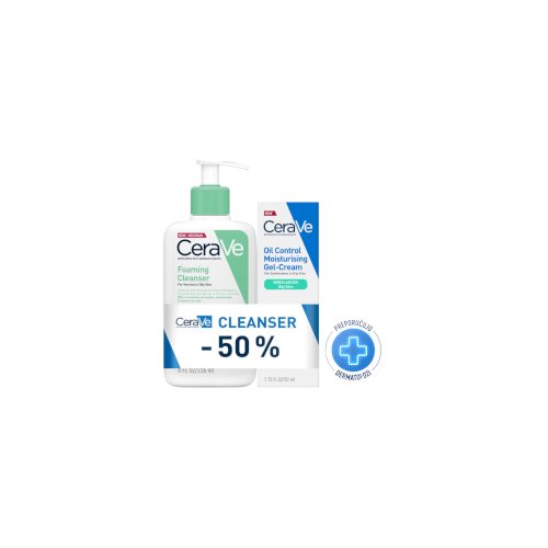CeraVe PROMO Hidratantna gel-krema za masnu kožu + Pjenu&amp;scaron;avi gel Slike