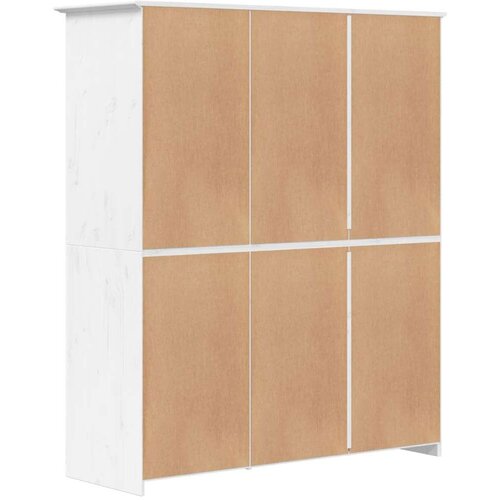 vidaXL Garderobna omara BODO bela 151,5x52x176,5 cm trdna borovina Cene