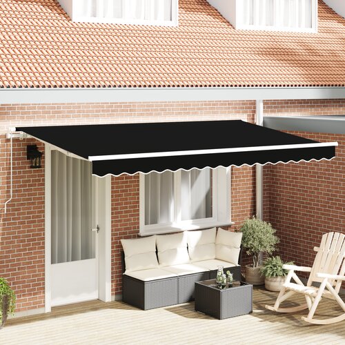 VidaXL Skrovita tenda Crna i bijela 400x200 cm 400 x 200 cm 4x2 m Slike