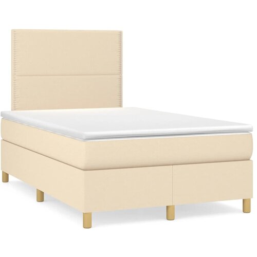  The Living Store Box spring postelja z vzmetnico krem 120x190 cm blago - Box Spring Postelja, (21450778) Cene
