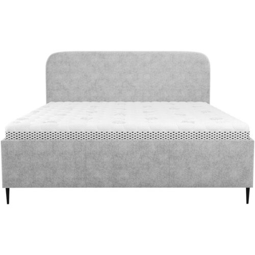 MID.YOU OBLAZINJENA POSTELJA 140 cm x 200 cm , les, tekstil, leseni material svetlo siva Slike