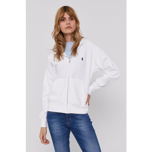 Polo Ralph Lauren Dukserica za žene, boja: bijela, s kapuljačom Slike