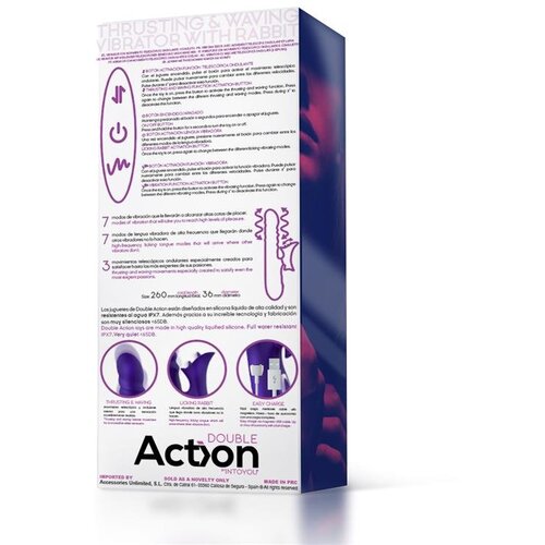 Action No. Fourteen Thrusting &amp;amp; Waving Function with Rabbit Liquid Silicone Purple Slike
