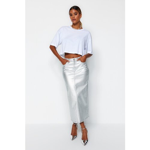 Trendyol Skirt - Silver - Maxi Cene