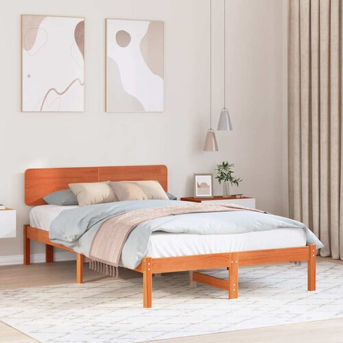  Krevetna konstrukcija s uzglavljem Vosak smeđa 135 x 190 cm Cijene