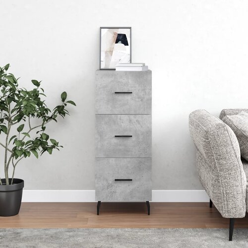 VidaXL Komoda betonsko siva 34,5x34x90 cm inženirski les Slike