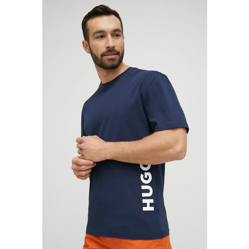 Hugo Kratka majica za plažo mornarsko modra barva