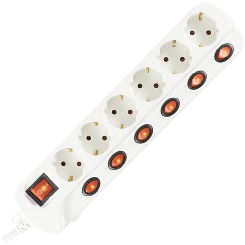 Home Produžni kabl sa zaštitom, 6 utičnica, 1.0mm², 1.5 met - NVK 06K/WH Cijene