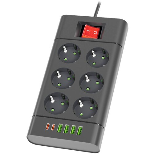  Razvodnik sa 6 mesta 2m 1.5mm2+pr. 4xUSB+2xtip C Slike