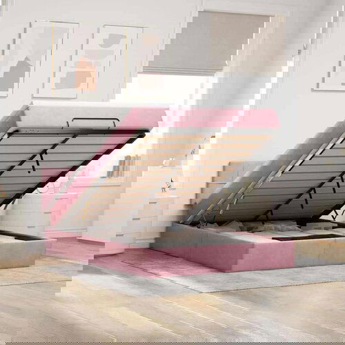  Otomanski krevet s madracem ružičasti 140x200 cm baršun Cijene