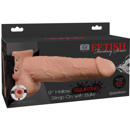 Pipedream Fetiš strap-on 9 - strap-on, šupalj, špricajući dildo (prirodni) Cijene