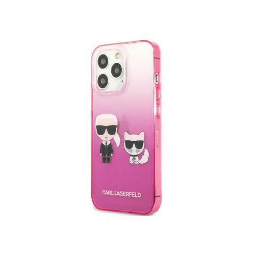 Karl Lagerfeld maske za iPhone 13 Pro Pink Karl & Choupette Head Gradient Cene