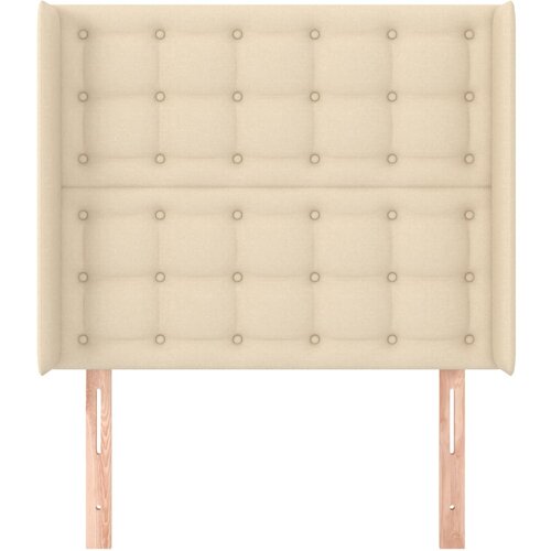  Uzglavlje s u&amp;scaron;ima krem 93x16x118/128 cm od tkanine Slike