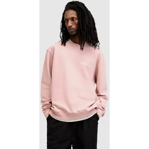 AllSaints Bombažen pulover ACCESS moški, roza barva, M009NA