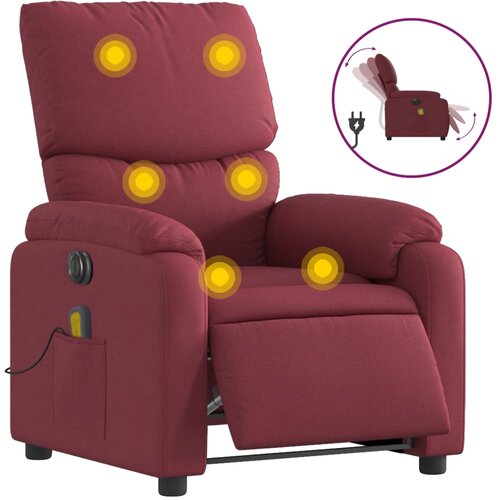 Maison Chic Električni masažni naslanjač - Relax naslanjač vinsko rdeče blago, (22134294) Cene