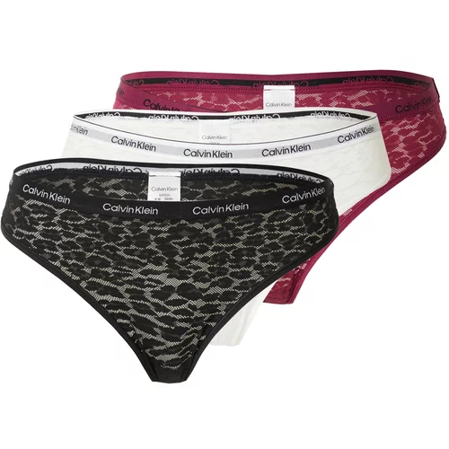 Calvin Klein Underwear Spodnje hlačke temno rdeča / črna / bela