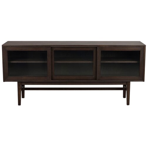 Rowico Smeđa vitrina u dekoru hrasta s kliznim vratima 170x75 cm Hazelton – Cijene