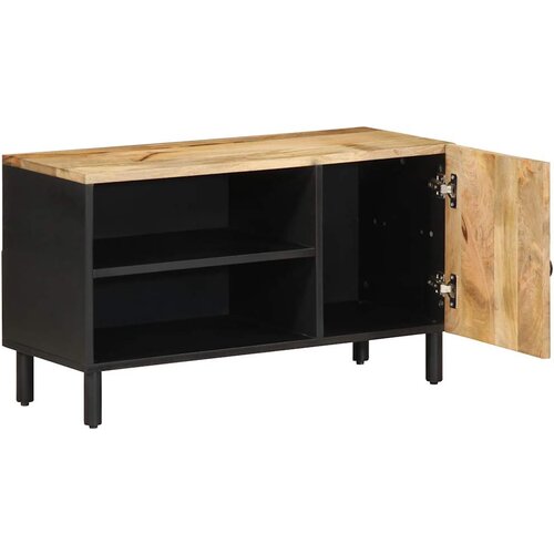 Maison Chic TV omarica - TV enota - Televizijska omarica črna 80x33,5x46 cm masivni neobdelan les Mango, (21699495) Cene